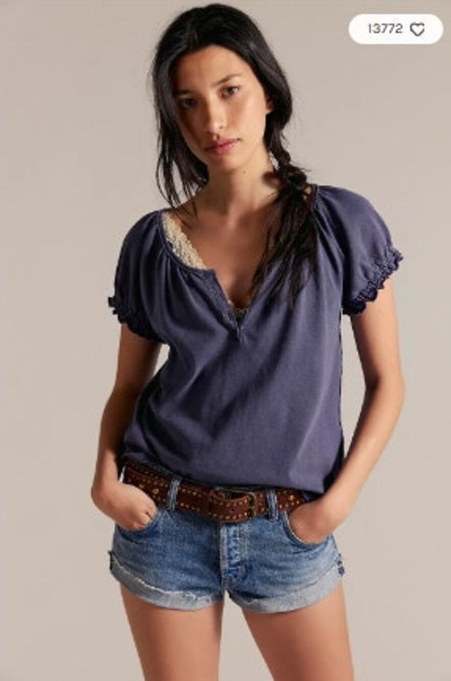 NEW! We The Free 'Issa' Tee in PEACOAT (M)
